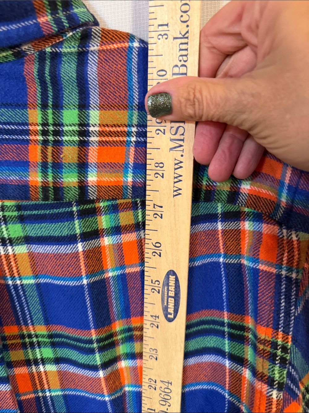 Polo by Ralph Lauren Blue Orange Green Plaid Button-Down Flannel feel Shirt - Picture 7 of 8